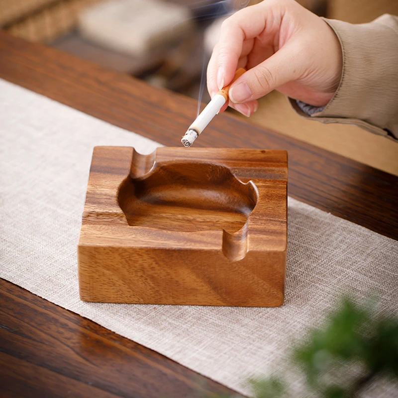 

Personalized Cigar Tray Ashtray Vintage Solid Wood Ashtray Cigarette Accessories Great Gift for Men Wooden Cigar Ashtray
