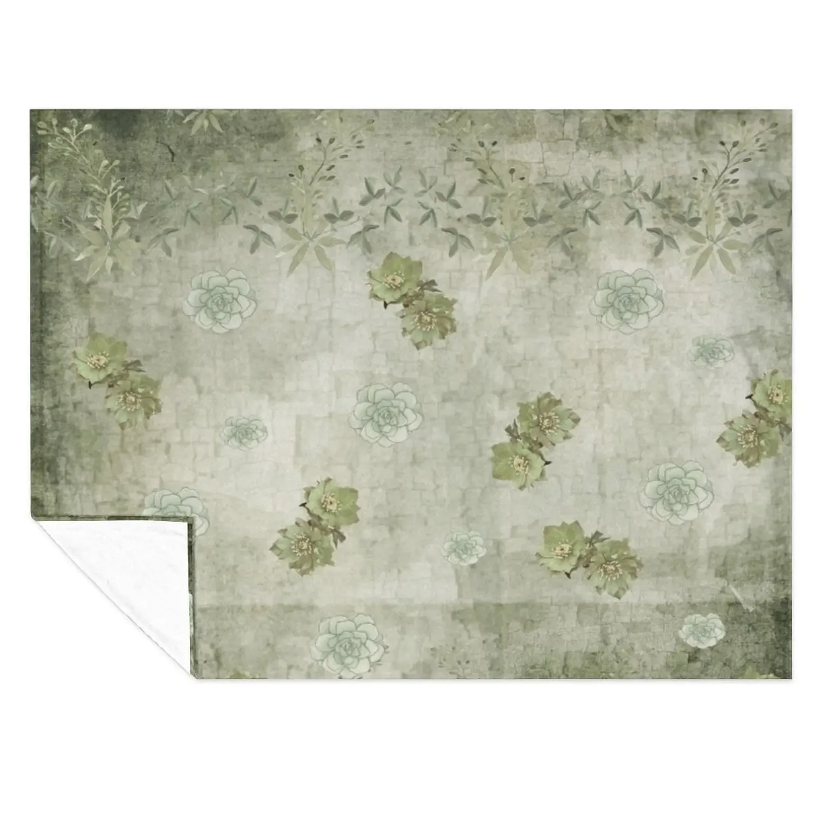 

Sage Green Wallflowers Throw Blanket Polar Luxury Brand Cute Decorative Sofa Blankets
