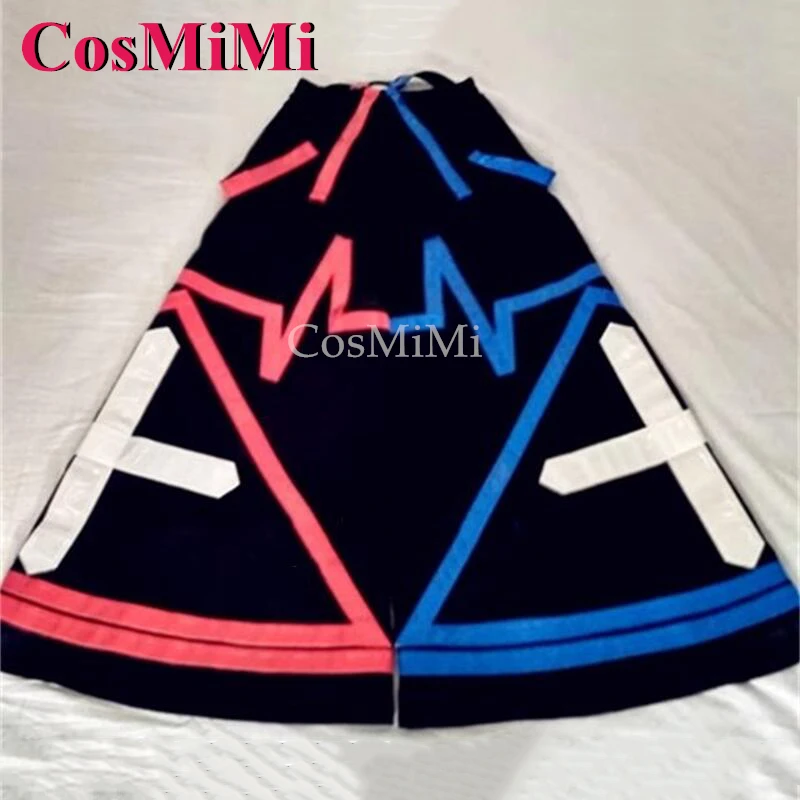 

CosMiMi Red Blue Combination Cross Patterns Ghost Dance Pants Melbourne Shuffle Pants Bell-bottoms Reflective Effect Trousers