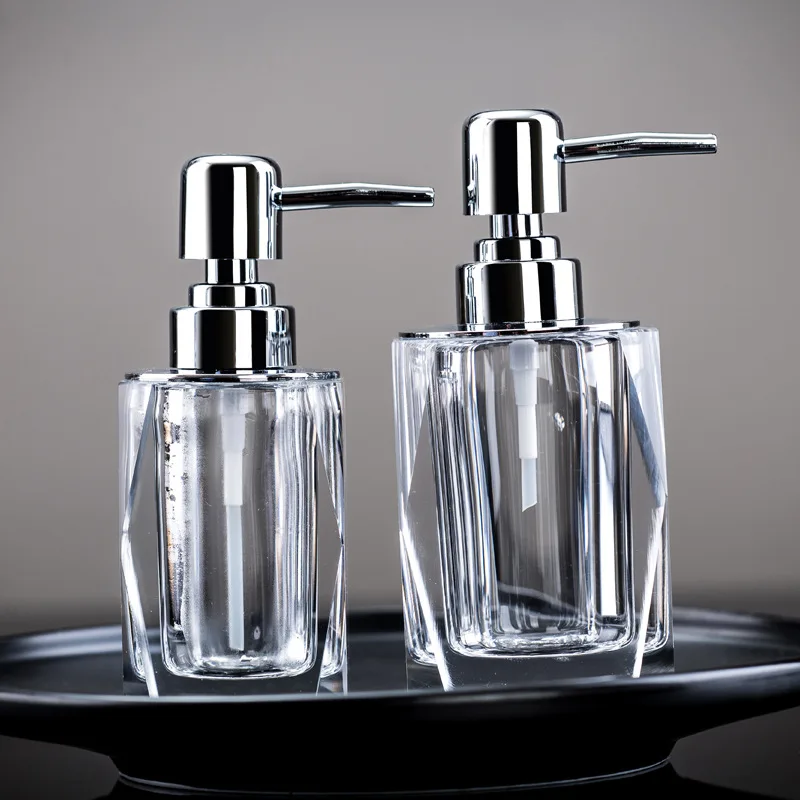 Crystal Shampoo and Shower Dispenser Liquid Soap Dispensers Bathroom Accessories Sets Nordic Style Container Bottle