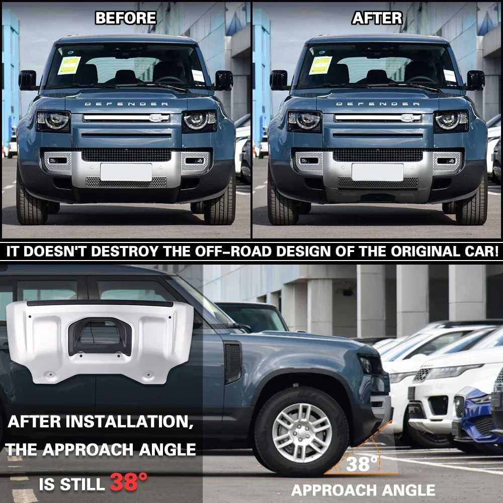 

Stainless Steel Front Bumper Skid Protector Guard Plate Cover Car Styling Parts For LAND ROVER DEFEND 2020 Car Accessories Auto