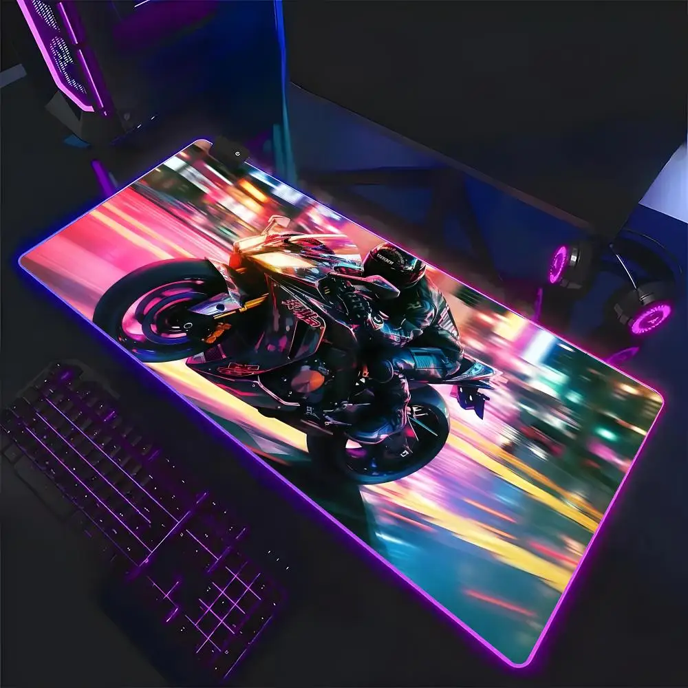 

art N-neon T-tokyo Rider Mouse Pad Mousepad Large Gaming LockEdge Thickened Computer Keyboard Table Desk Mat