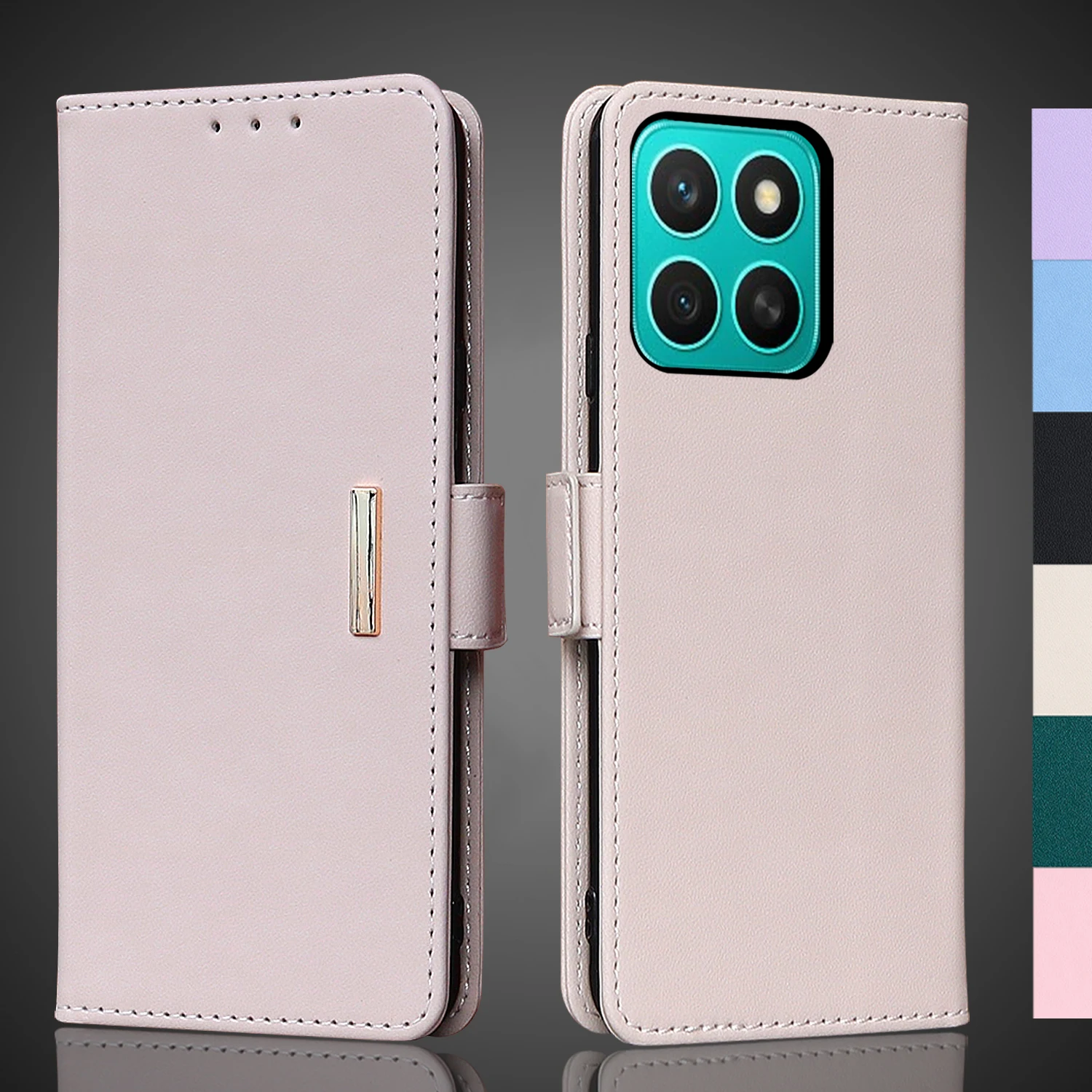 

Кожаный чехол с магнитной пряжкой для Huawei Honor X8c, кошелек с RFID-блокировкой, откидная крышка, женский простой чехол X8c, чехол Fundas Coque