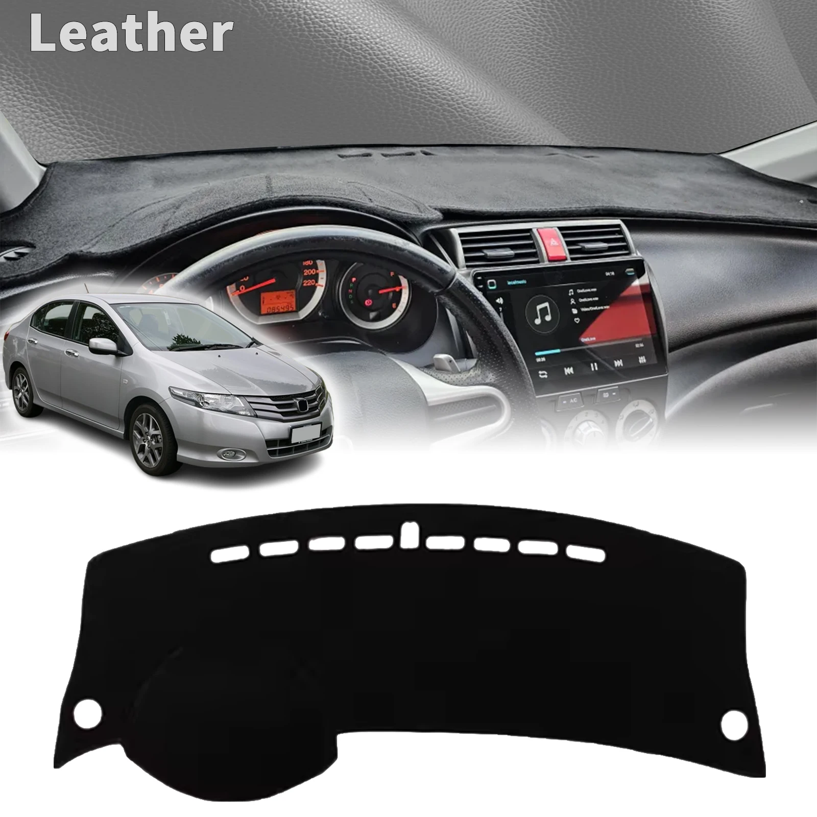 

fit for Honda City 2014 2013 2012-2008 Dashmat DashMat Sunshade Dashboard Cover Pad Protective Carpet Car Accessories Leather