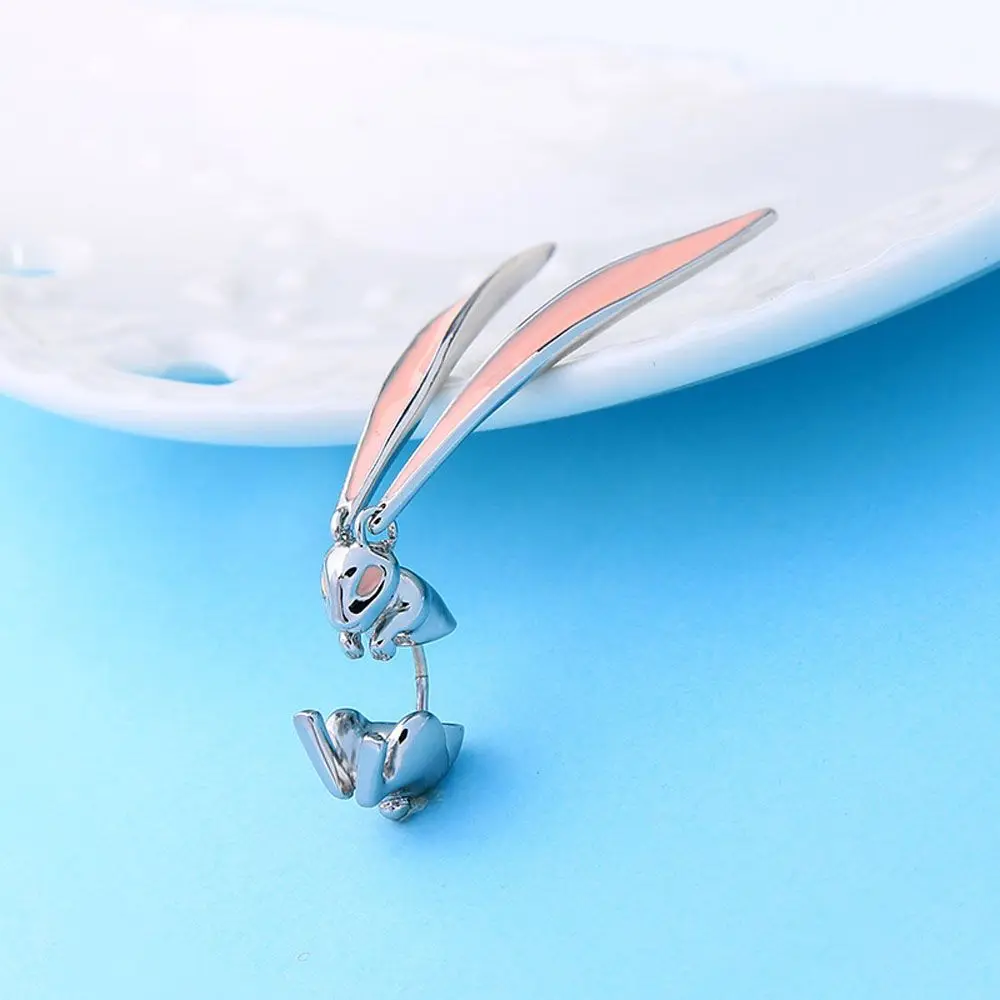 Lovely Fashion Accessories Glaze Metal Rabbit Ear Long Drop Earrings Stud Earrings Dangle Earrings Jewelry