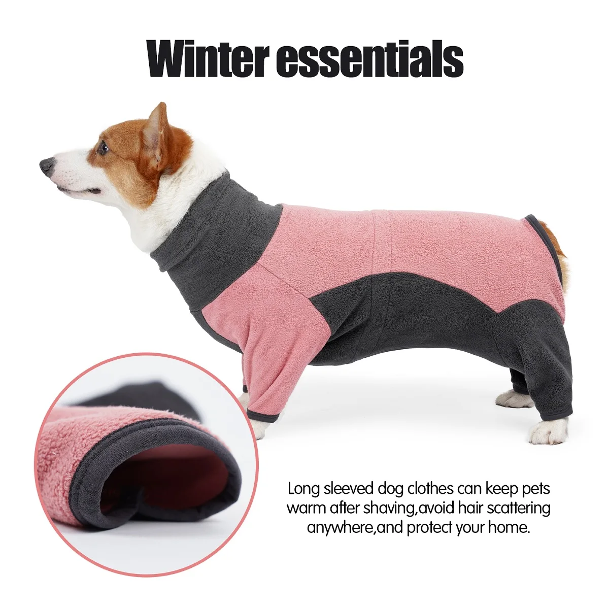 Winter Warm Dog Pajamas Clothes For Small Medium Large Dogs Jumpsuit Fleece Pet Overalls Labrador Bulldog Four-legged Sweatshirt