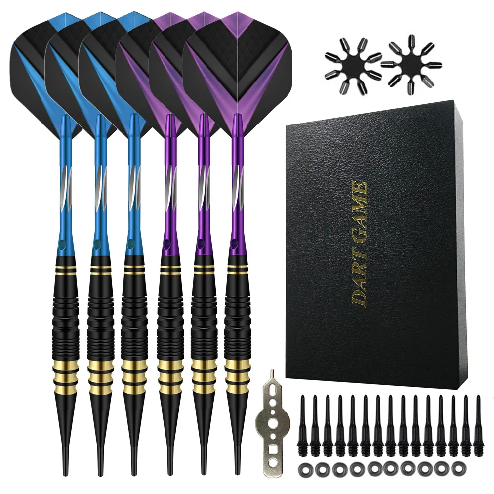 6pcs/set Professional Soft Tip Darts Set Indoor Entertainment Darts Game Electronic Darts Target Dedicated