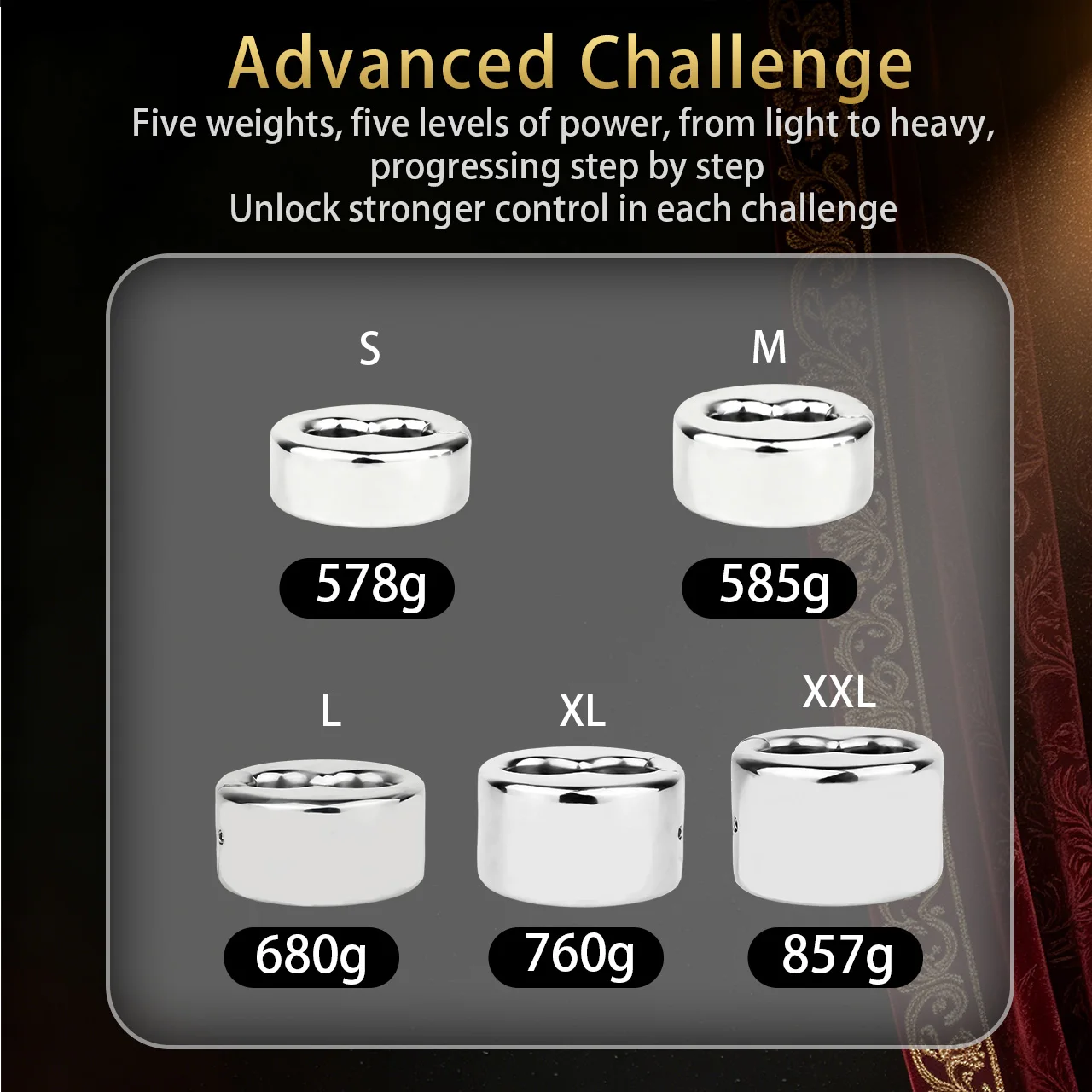 QKKQ Stainless Steel Testicle Stretcher Rings Dick Bondage Penis Ring Cock Restraint Cock Weighted Exercise Men Intimate Games view 4