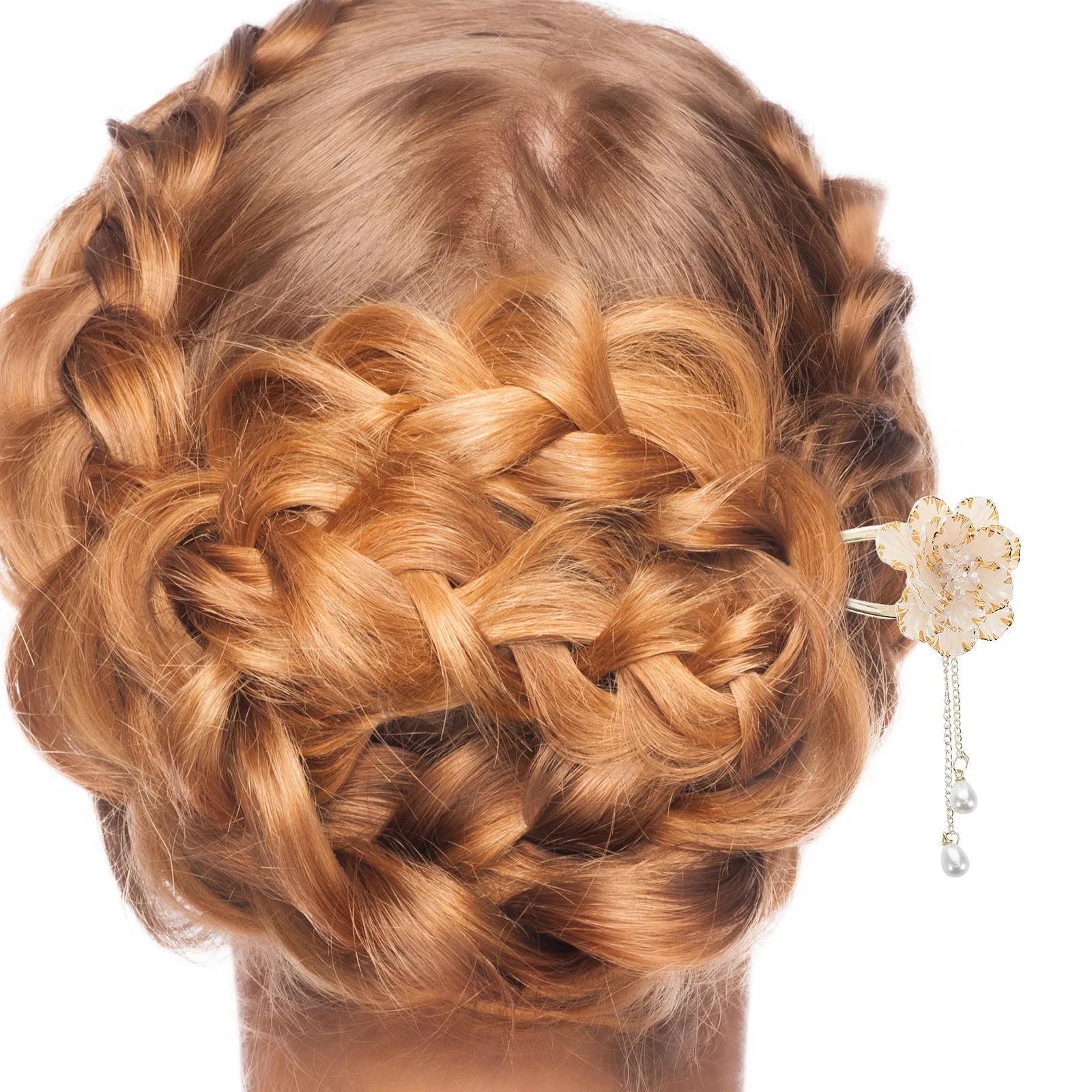 

Enamel Peony Hairpin Lightweight Metal for Women Hanfu Chinese Style Floral Decorations