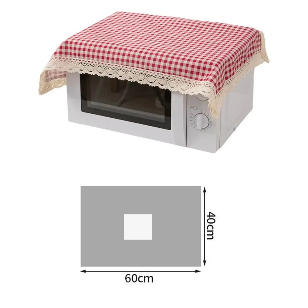 1개 40x60cm 전자레인지 먼지 천 소형 정사각형 레이스 테이블보 미끄럼 방지 천 먼지 방지 전자레인지 매트