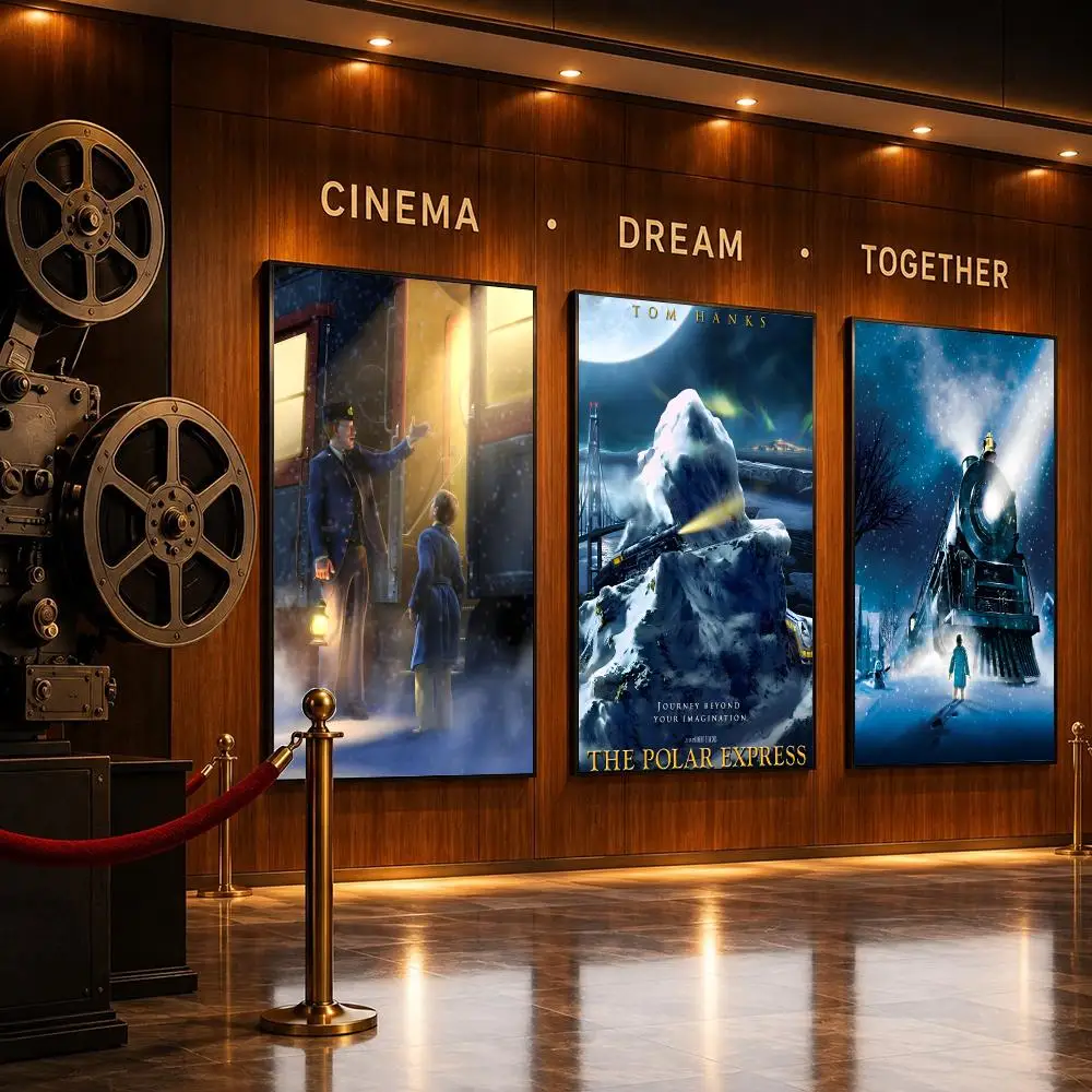 Films T-The Polar Express Poster HD Home Sticky Wall Waterproof Home Living Room Bar Aesthetic Decor