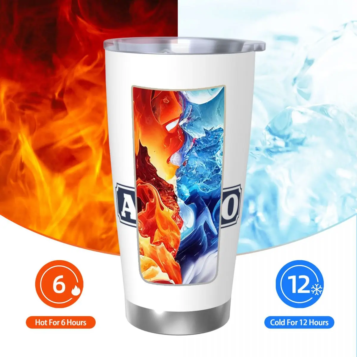 Aperitif Apero Stainless Steel Tumbler Vacuum Insulated Mugs Thermal Cold Cup Straw With Lid 20oz - view 3