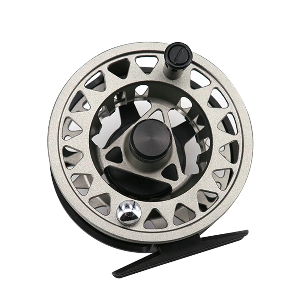 Carrete de pesca con mosca DEUKIO, carrete de aleación de aluminio mecanizado CNC de fundición alta, carrete de pesca con mosca, aparejos de pesca