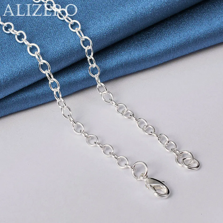 ALIZERO 925 Sterling Silber 45cm Herzkettenhalskette für Damen, Charm-Trend, Geburtstagsgeschenke, Mode-Party, Edler Schmuck – Detail 3
