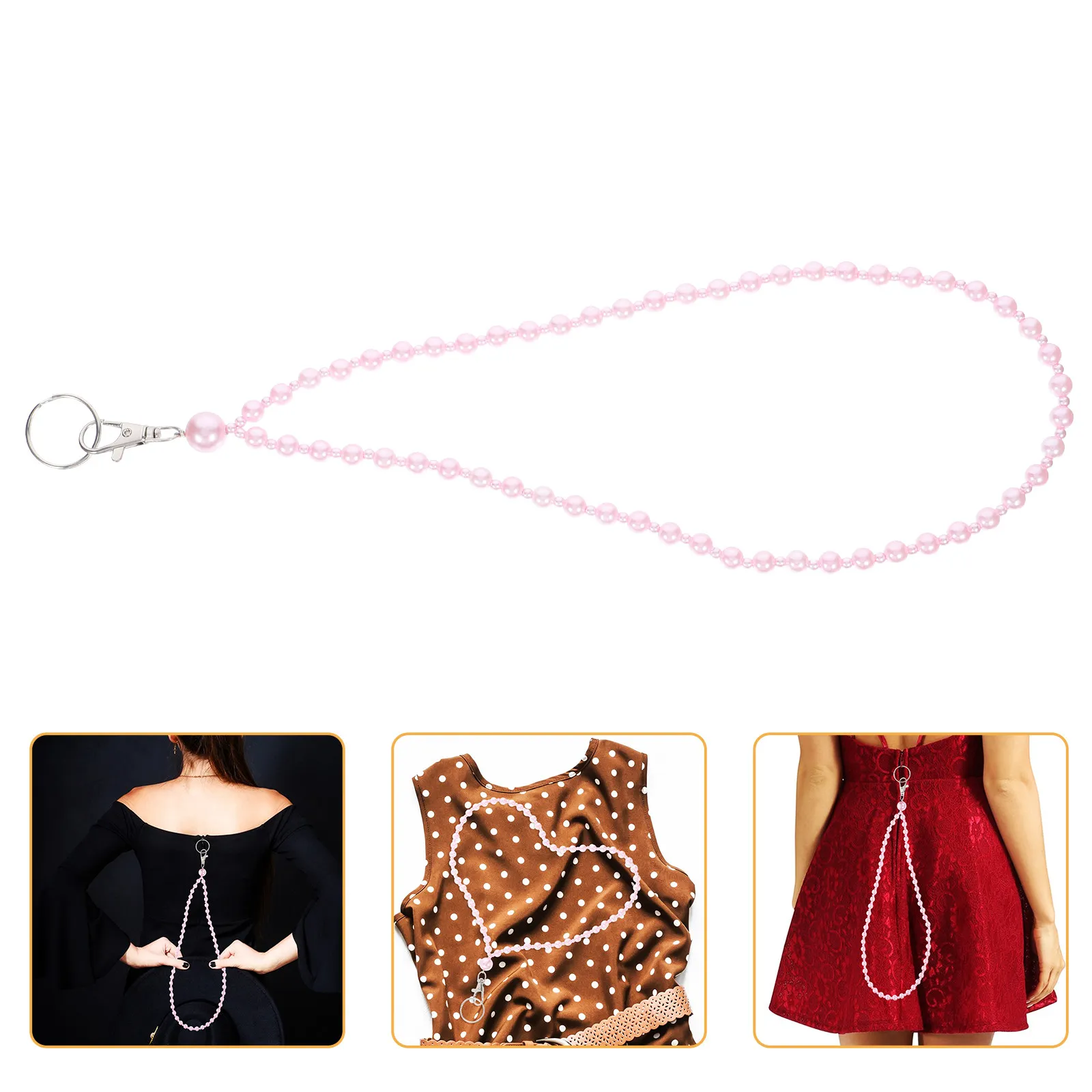Zipper Pull Helper Tool Pearl Embellished Sleek Compact Design for Dresses Boots Garments Easy Single Handed Operation Zipper