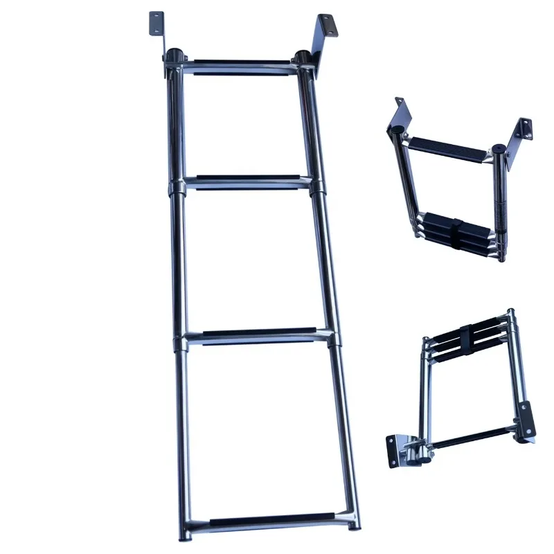 Top-of-the-line ship accessories and parts for yachts, sailboats and vessels 3 + 1 step telescopic beam mounting ladders