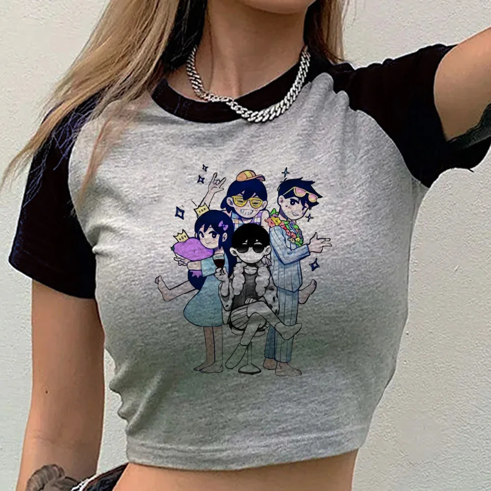 Omori crop top teen harajuku japan streetwear dollette t shirt streetwear alternative  funny anime baddie