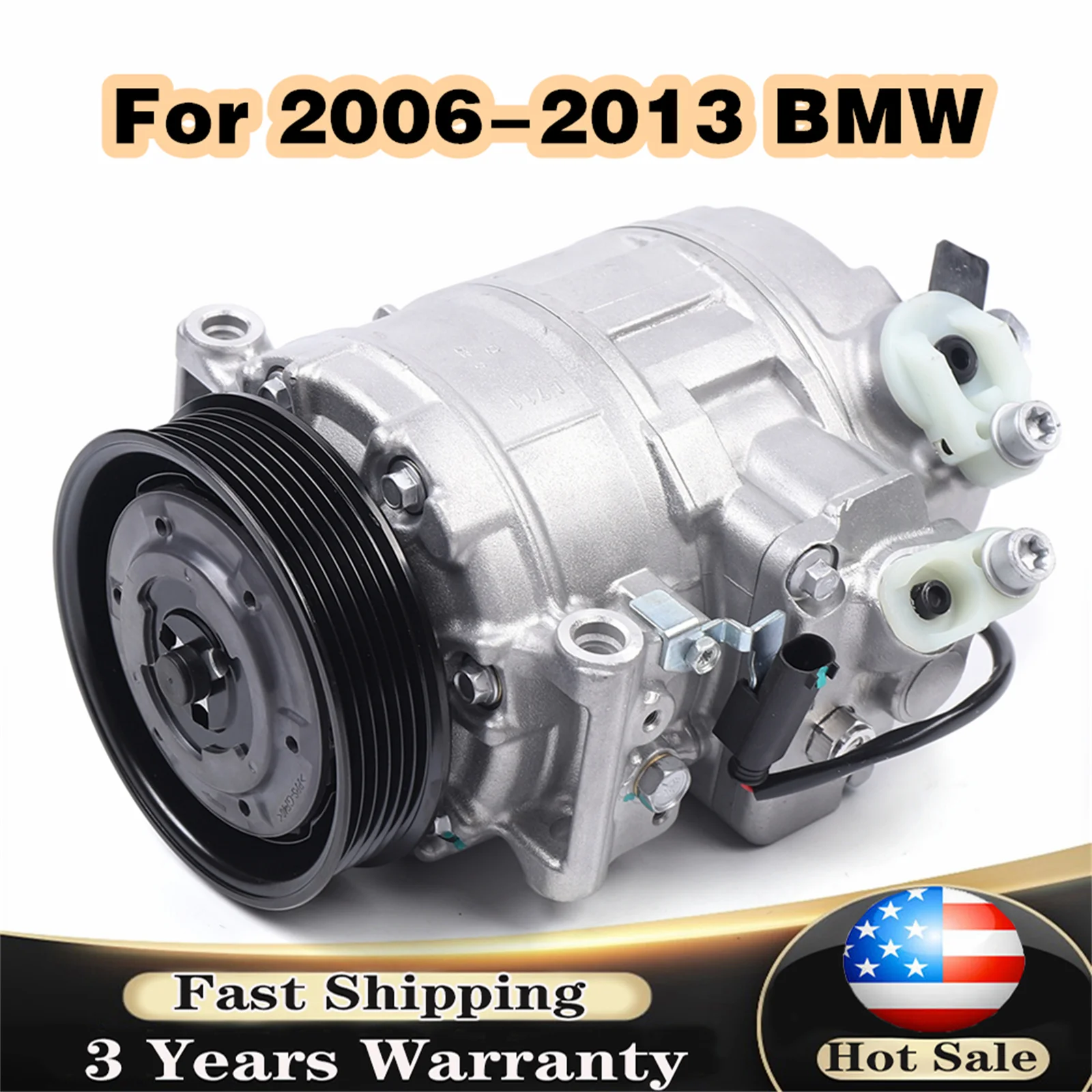 A/C AC Compressor for 2006-2011 2012 13 BMW 325i 330i 528i 525i 530i M3 M5 M6 Z4 7SEU16C 4710532 4711532