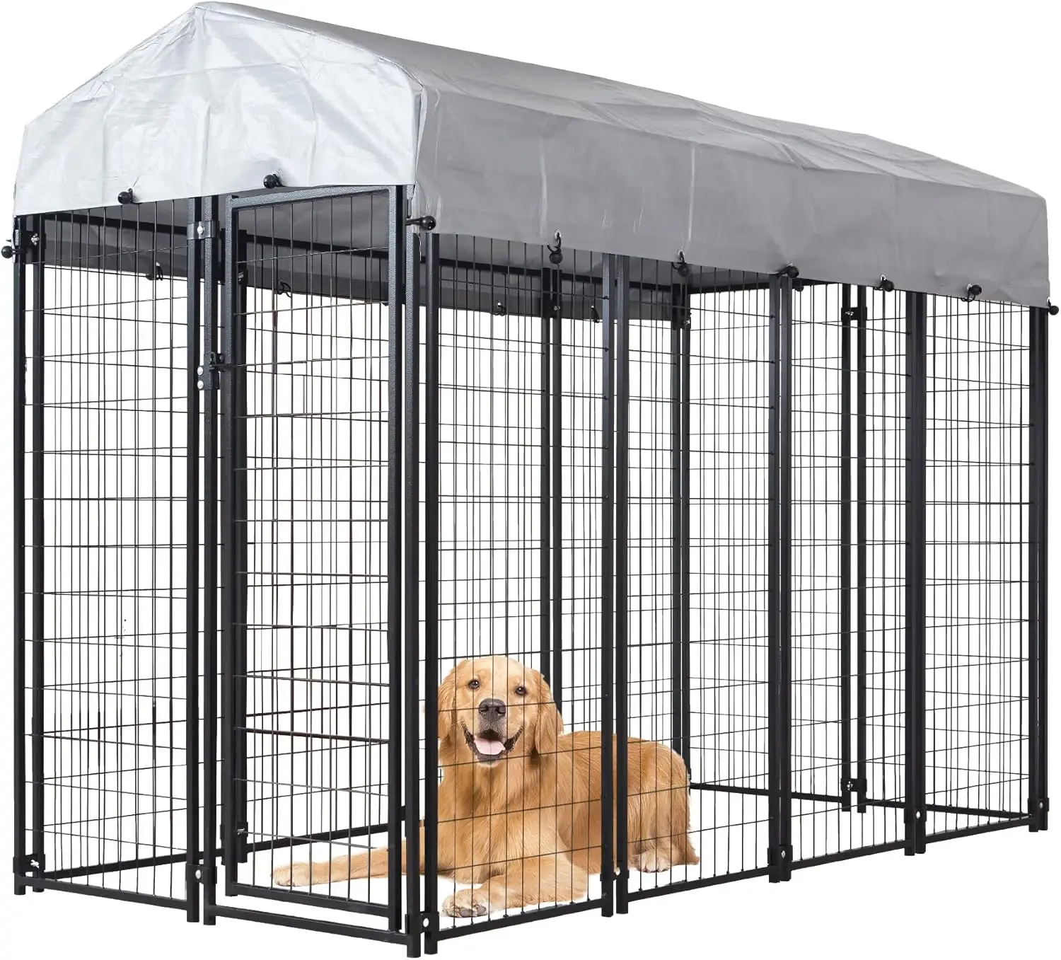 

HITTITE Large Outdoor Dog Kennel, Heavy Duty Outdoor Dog Run Cage, Anti-Rust Dog Kennel Outside with Waterproof