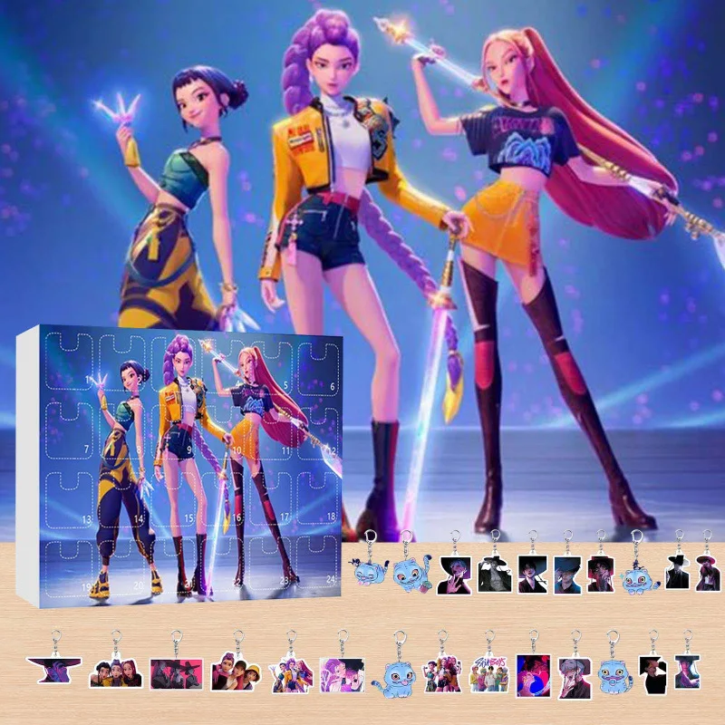 

2025 мультфильм Kpop «Охотники на демонов», групповая глухая коробка, Рождественский адвент-календарь, История игрушек, аниме-фигурка, сюрприз, подарочная коробка, игрушка в подарок