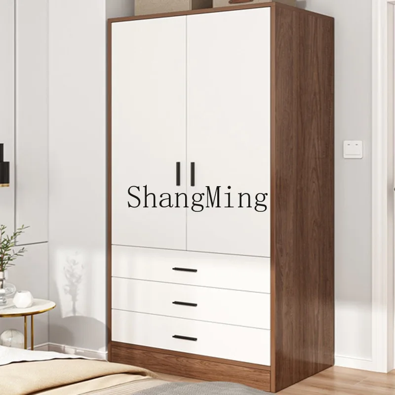 

FG household bedroom small apartment simple storage cabinet room wooden rental room e****mical hanging wardrobe