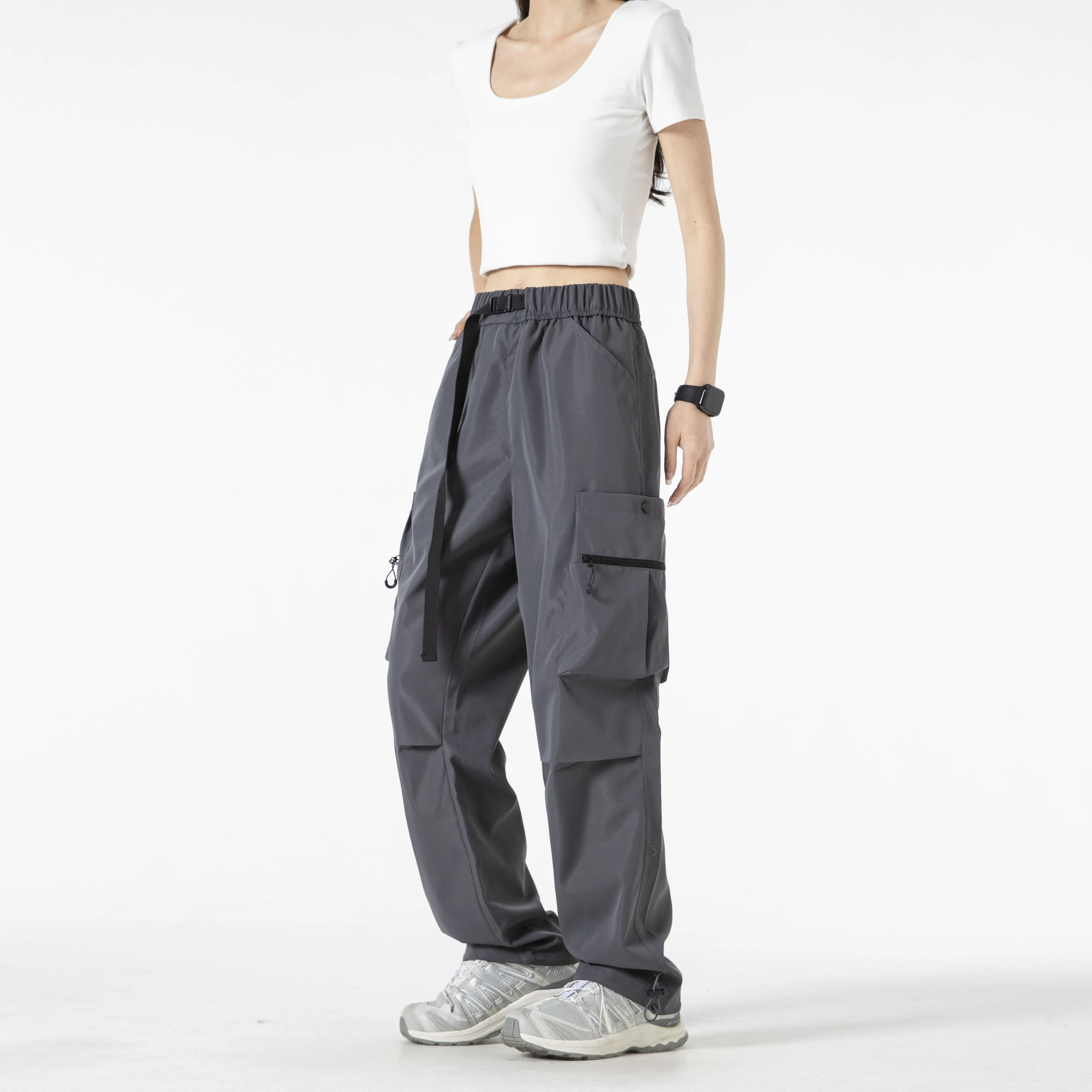 Autumn new outdoor functional work pants windproof waterproof thin breathable casual wide leg trousers