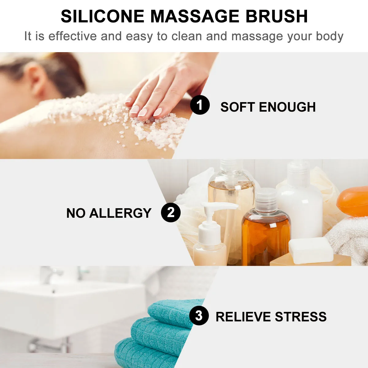 

2pcs Silicone Brush Soft Glove Shape Body Scrub Bathing Cleaning Exfoliating Spa Tools Home Daily Silicone Use