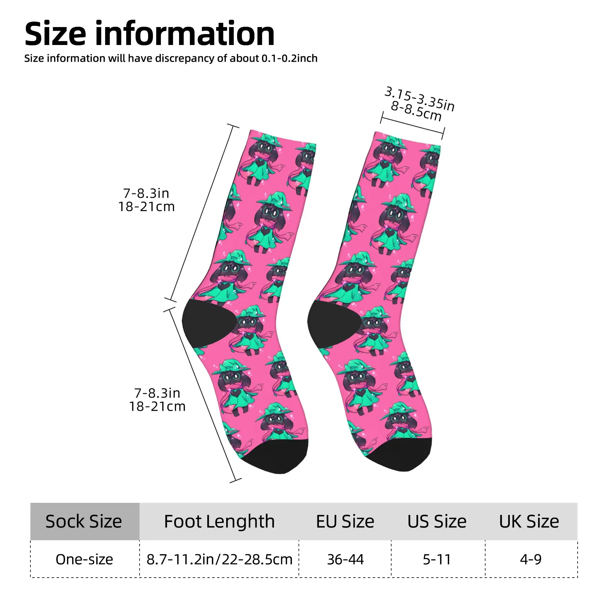 Deltarune Ralsei Chibi calcetines hombres mujeres poliéster divertidos calcetines felices Hip Hop Primavera Verano Otoño Invierno calcetines de tubo medio regalos