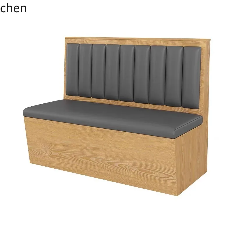 LXC Minimalist Western Restaurant Fast Food Shop Sofa Booth Multi-functional Dining Table and Chairs Wood Style Table and Chairs