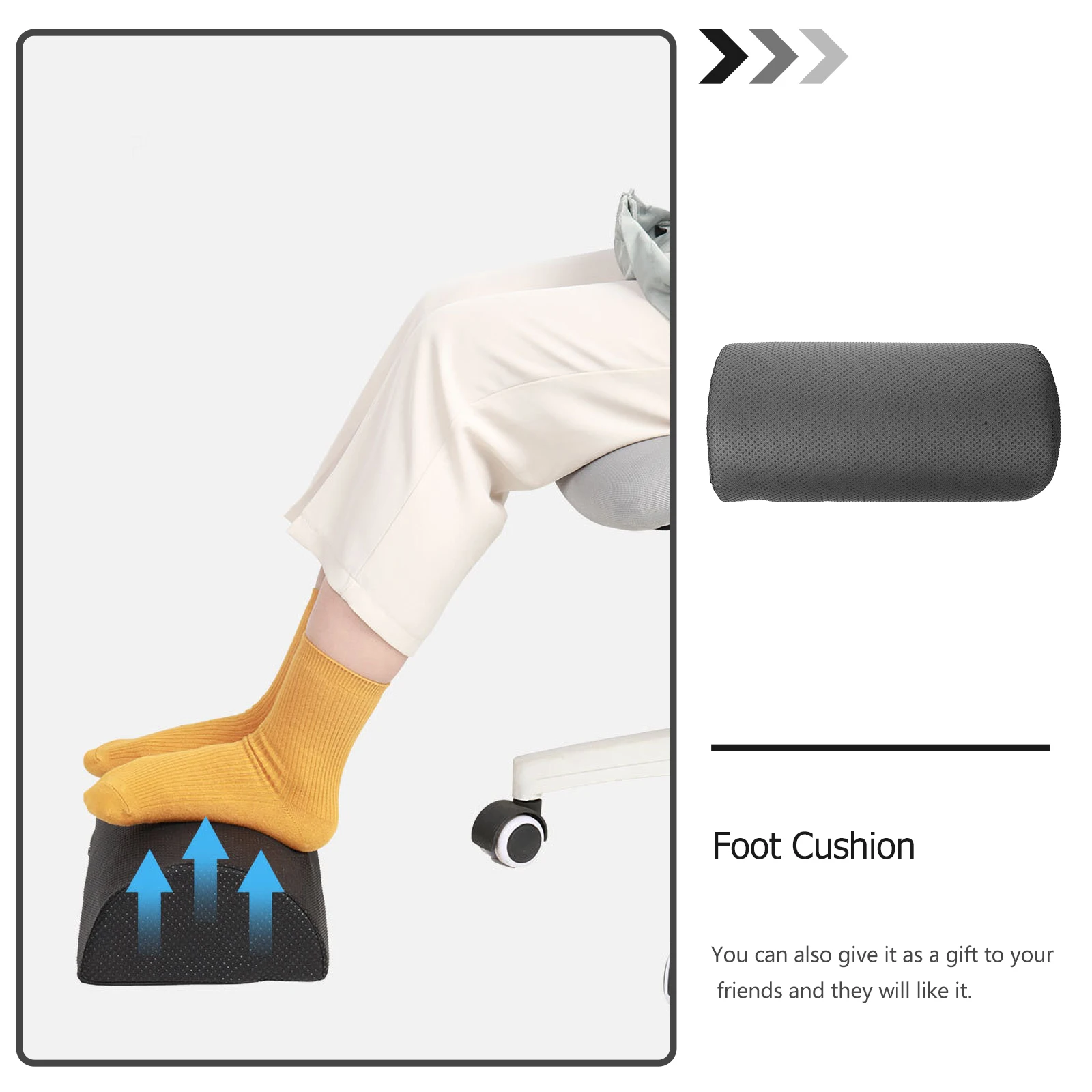

Ergonomic Footrest Semi cylindrical Pillow Black Anti slip High density Perfect Fit Pressure Release Leg Cramps Relax Resting