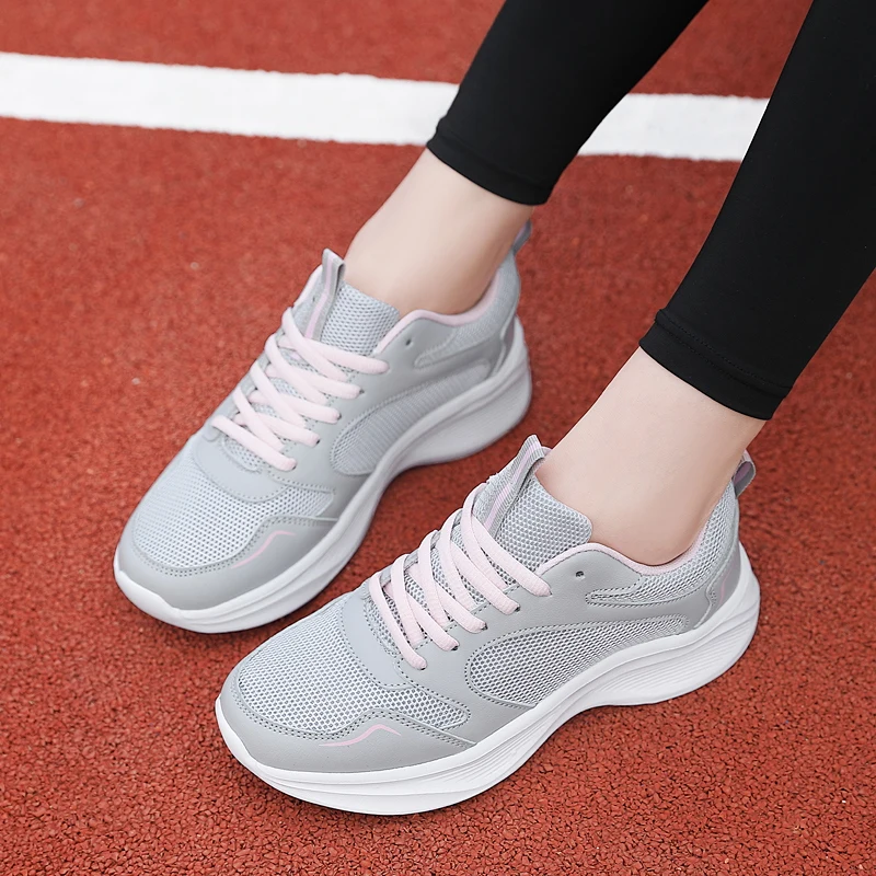 

Running Shoes Women New Four Seasons Lightweight Leather Jogging Casual Sneakers Ladies Fashion Non-Slip Fitness Shoes