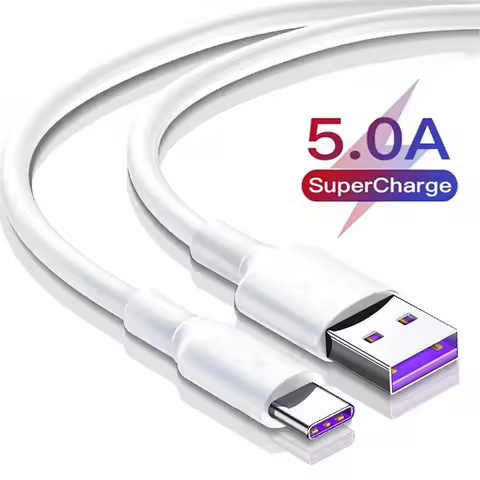 5A USB Type C Cable Fast Charging Phone Charger Type C Data Cord For Samsung S24 S23 S22 S21 Huawei P50 P40 Mate 30 Xiaomi Redmi