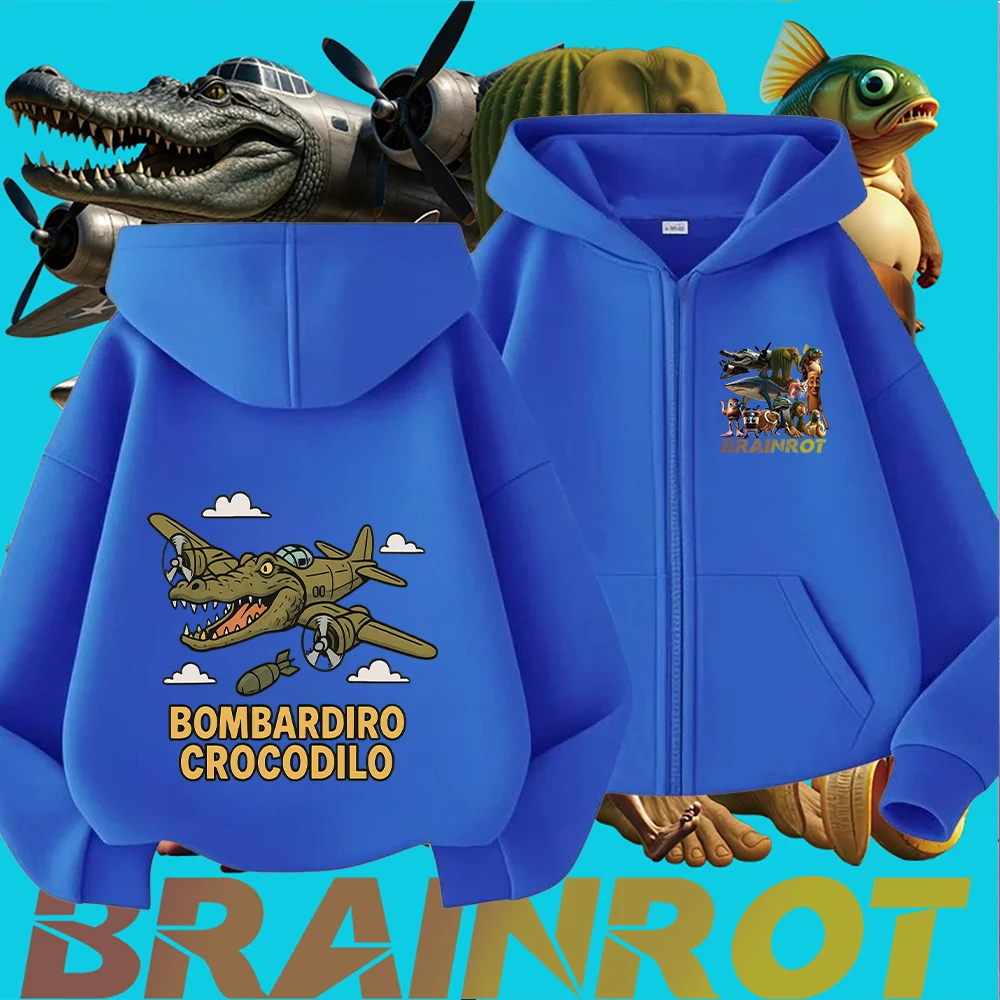 

Cool Shark Graphic Kids Zip-Up Hoodie for Christmas - Stylish and Comfy Children's Sweatshirt with Trendy Sneaker Design