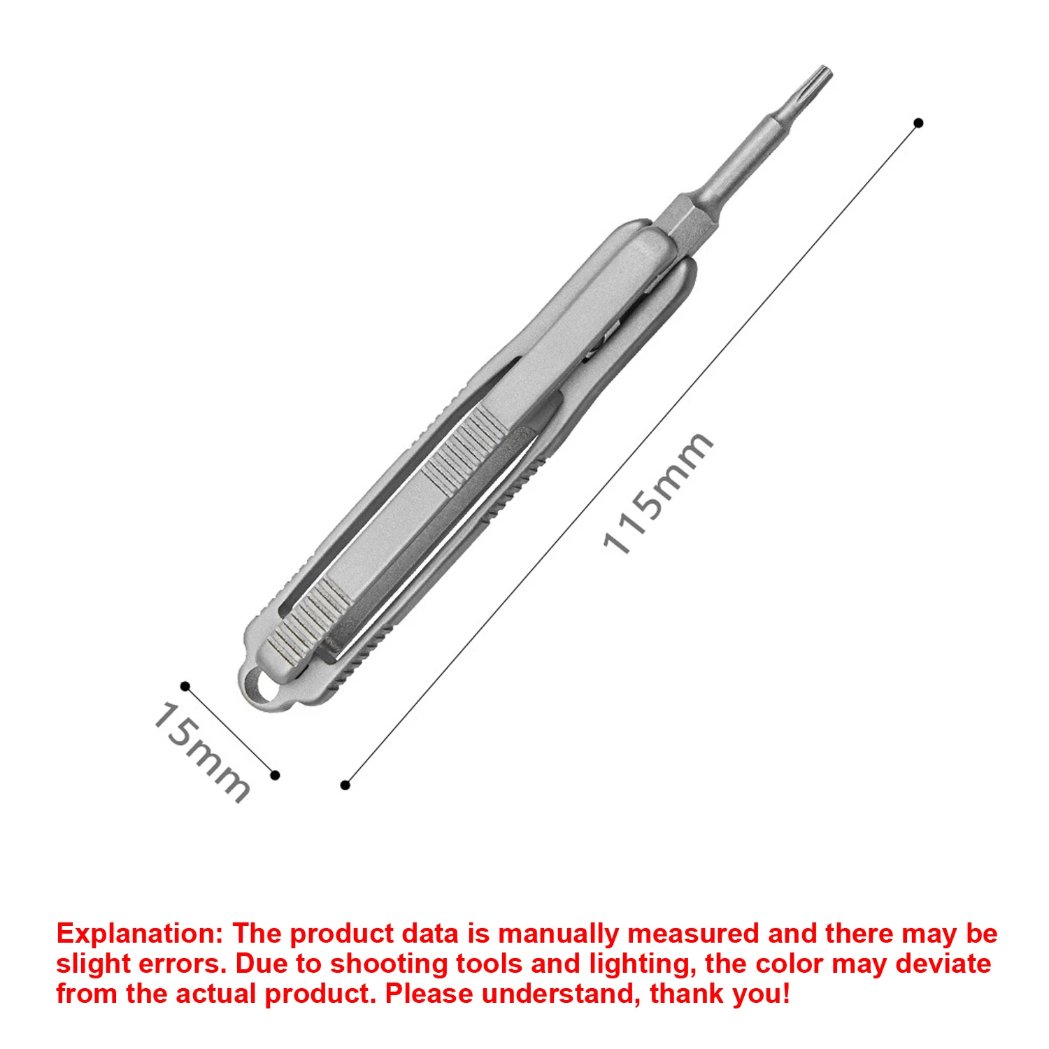 TC4 سبائك التيتانيوم مقبض زهر البرقوق سداسية مفك البراغي، المحمولة EDC تفكيك أداة صغيرة، A1293 #5