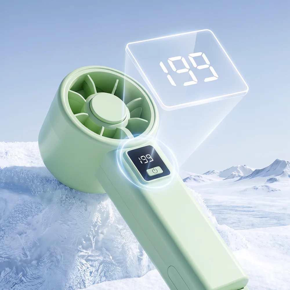 For For Ruiyehe Handheld Mini Cooling Fan Portable Digital Display Blower Outdoor Travel Hiking Clip On Air Cooler