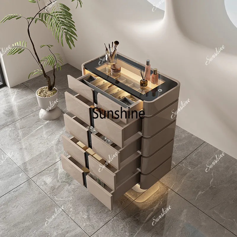 Italian light luxury solid wood chest of drawers high-end cloakroom jewelry jewelry cabinet