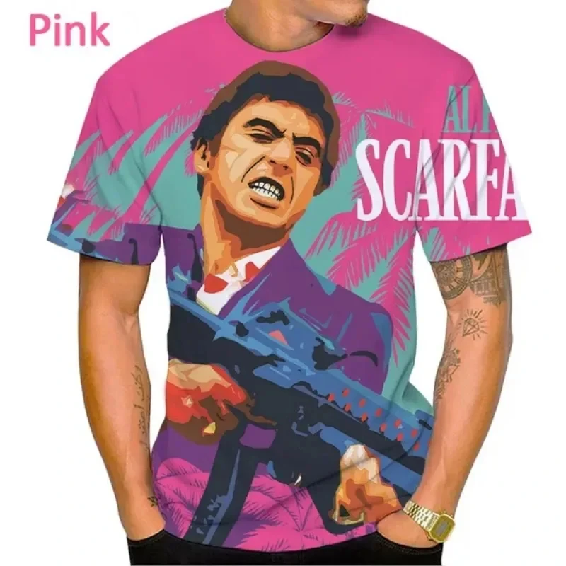 2026 New Fashion Movie Scarface Printed T-shirt 3D Summer Men Women Casual Harajuku Style Tee shirt Oversized Street Kid Y2k Top