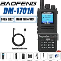 Baofeng DM-1701A DMR Walkie Talkie abierto GD77 modo Dual Radio analógica y digital 5W de largo alcance ranura de tiempo dual nivel 1 + 2 UHF VHF
