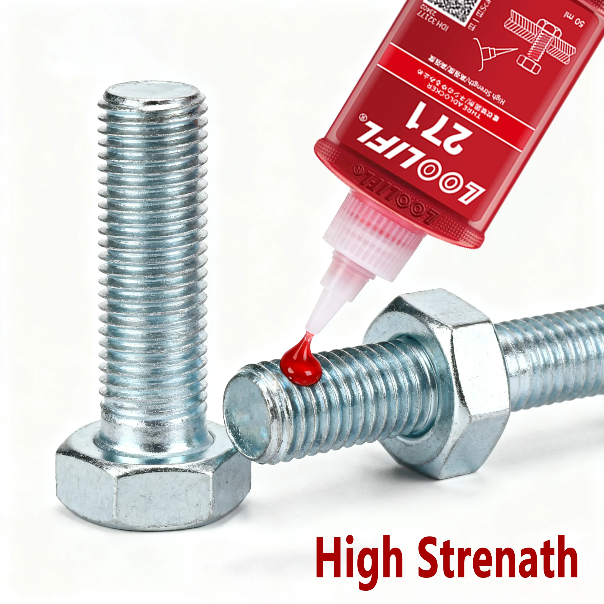 Thread Locking Agent 271 - Used for Nuts, Bolts, High-Strength Locking Metal Adhesives to Prevent Loosening and Corrosion 50 Ml