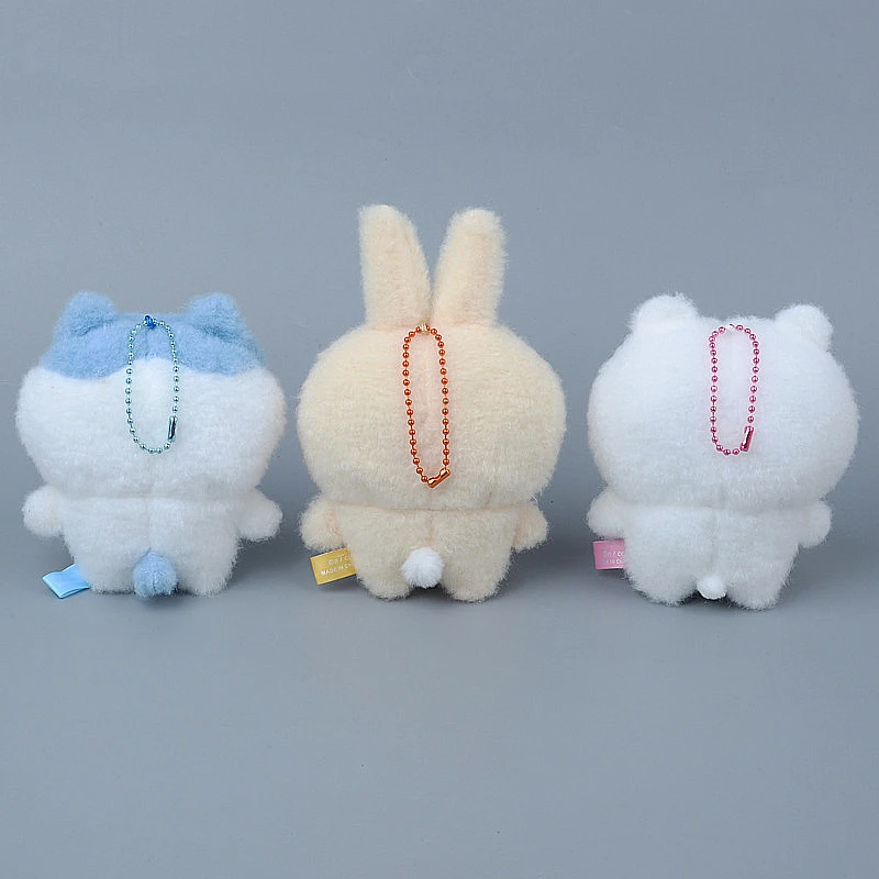 12cm Kawaii Hachiware Usagi Plush Keychain Cute Cartoon Chiikawa Soft Stuffed Plushie KeyRing Bag Charm Accessories Pendant Gift