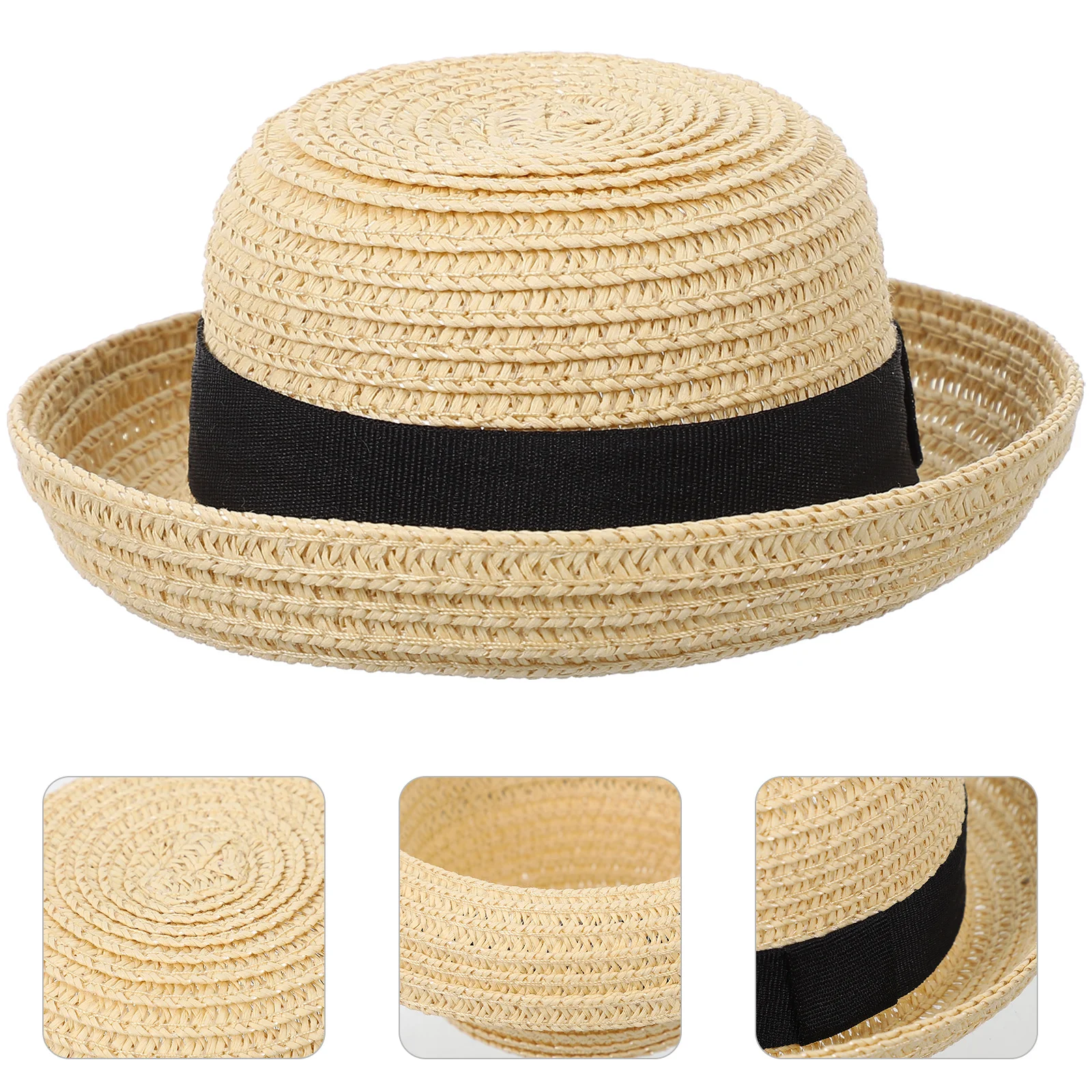 

Straw Hat Adornment Costume Accessories Mini Size Hand Knitting Hand-knitted