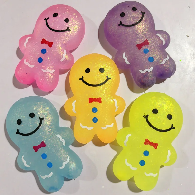Big Christmas Gingerbread Squeeze Toys Maltose Dumpling Anti Stress Fidget Splat Glitter Slow Rebound Christmas New Year Gift