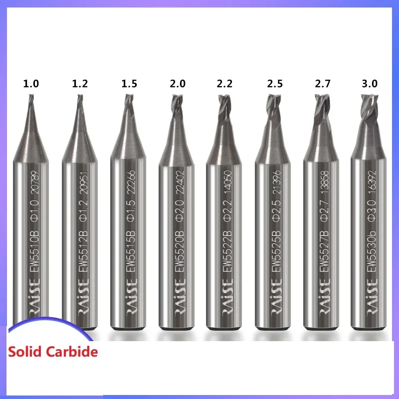 

Raise Best Quality Carbide Steel End Milling Cutters For Key Machine Drill Bit 1.0 1.2 1.5 2.0 2.2 2.5 2.7 3.0 Locksmith Tools
