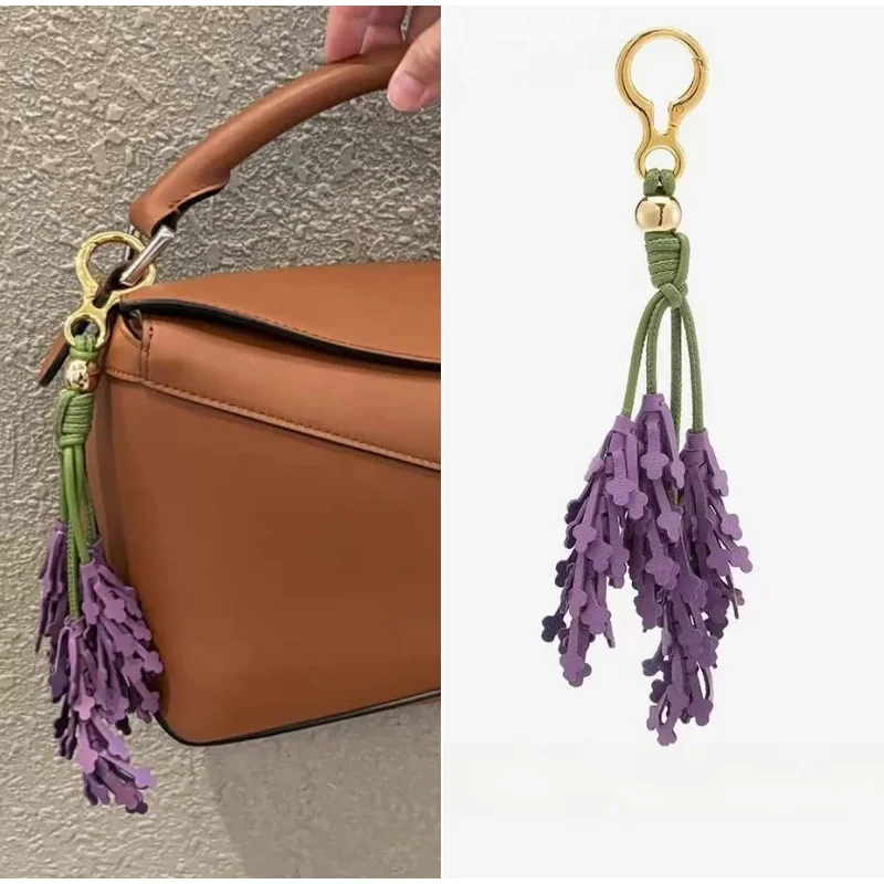 الخزامى حقيبة قلادة الموضة الإبداعية اليدوية الجلود Diy بها بنفسك المفاتيح هدية للأصدقاء الملابس الرائعة والاكسسوارات حقيبة قلادة #4