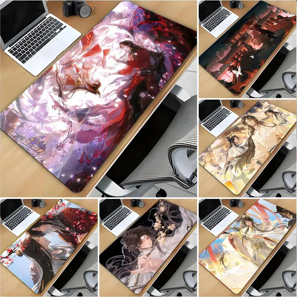 X-Xie Lian Heaven Officials Blessing Mouse Pad Large Mouse Pad Desk Mat Non‑Slip Gaming Board Game Mat with Stitched Edges