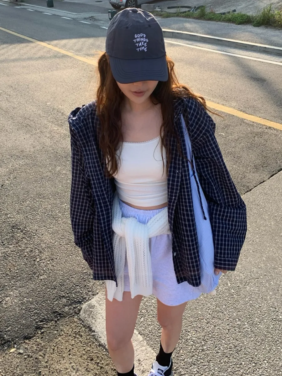 ربيع جديد وصول شيك فضفاض تصميم غير رسمي تحسس المرأة منقوشة مقنعين الحماية من الشمس irt الكورية Sle الشارع الشهير