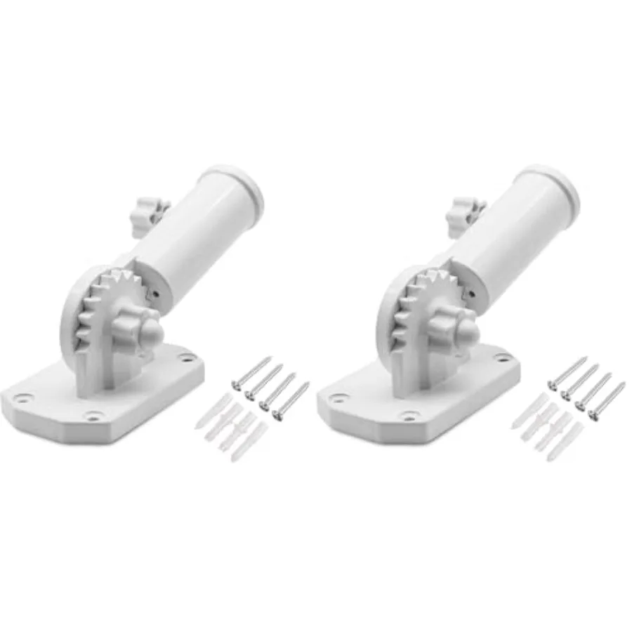 

Flag Pole Bracket Adjustable Aluminum White Flagpole Holder Pack of 2