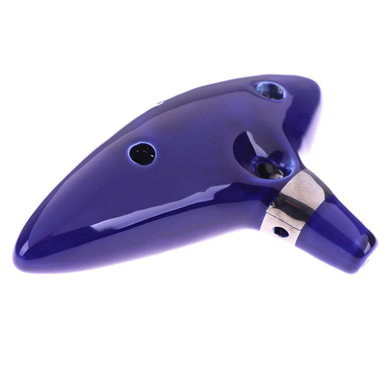 Flûte itude bleue TingOcarina 12 trous, flûte Alto C en céramique, légende d'Ocarina, flûte Ocarina inspirée du temps, 1PC