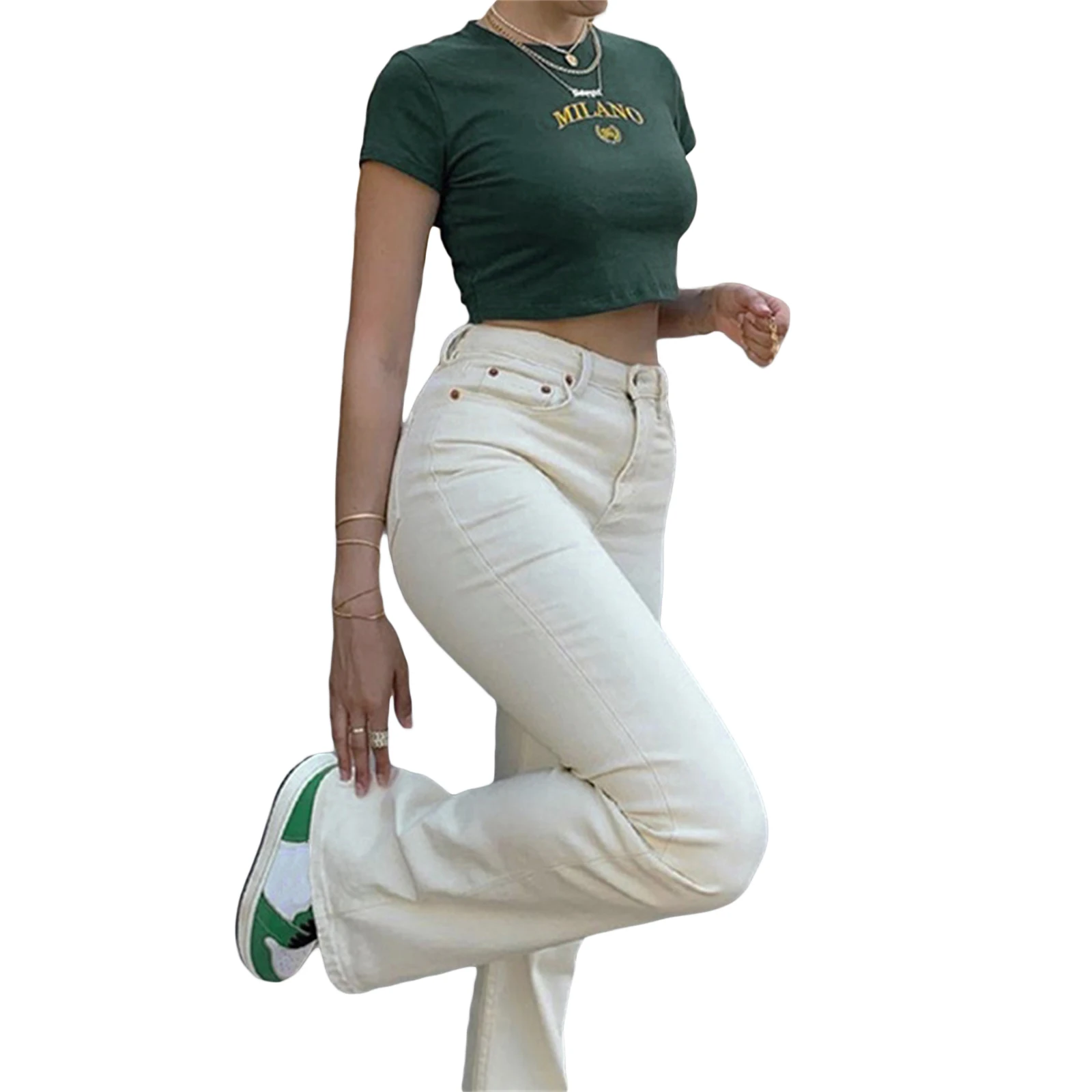 

Женские укороченные топы с короткими рукавами и графическим принтом, летняя милая облегающая футболка с круглым вырезом для девочек Y2k, эстетические детские футболки, уличная одежда