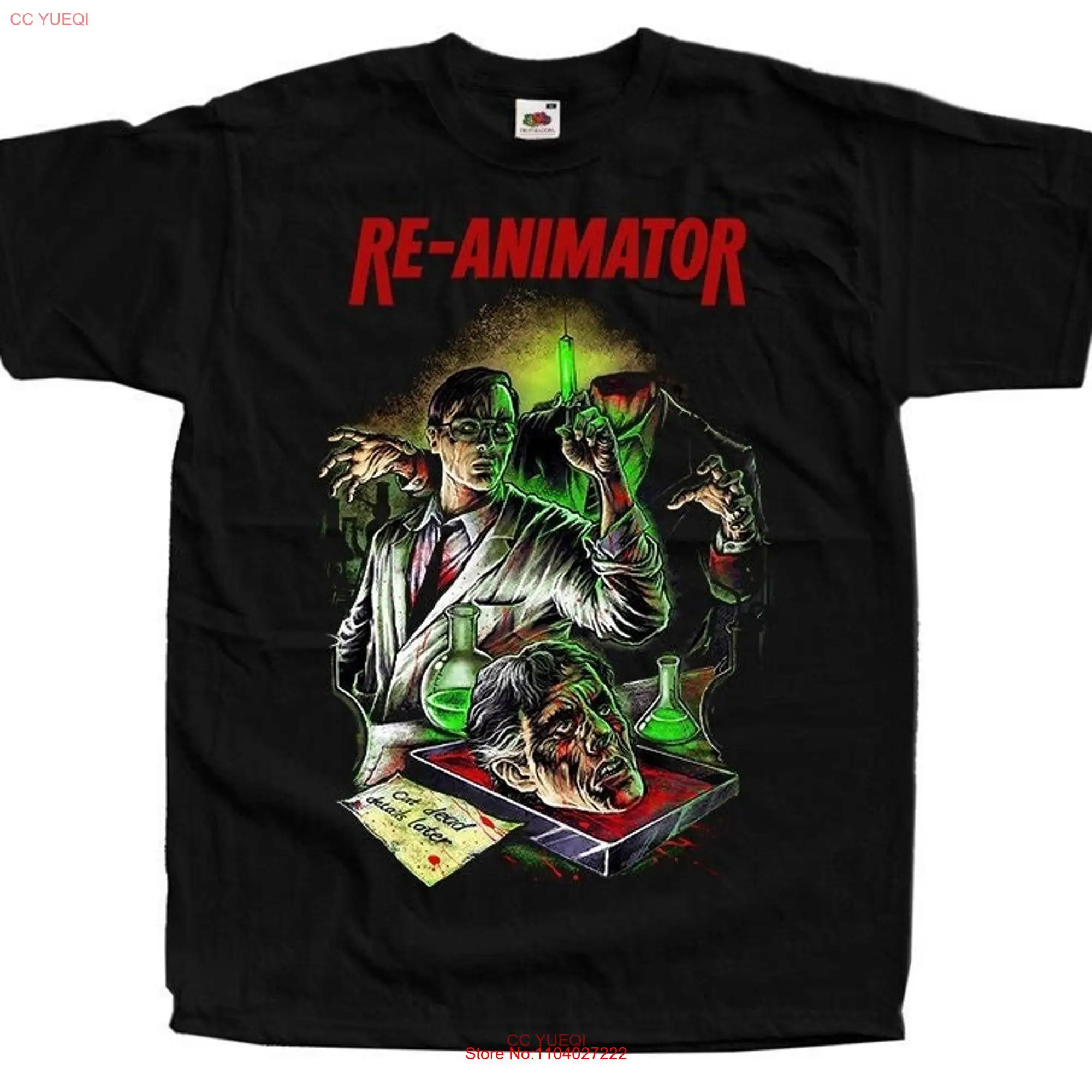 Re animator V5 Lovecraft, ужасный плакат, футболка всех размеров S 5XL, хлопок, длинные или Короткие рукава